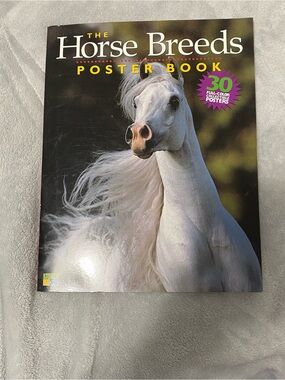The Horse Breeds Poster Book - White Horse Cover Y2K Vintage